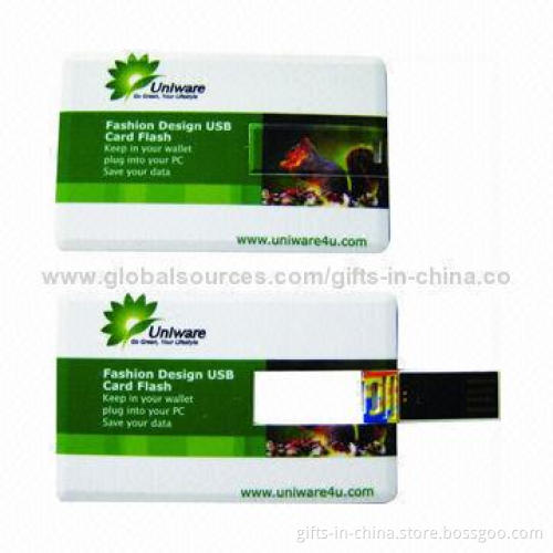 Card-shaped 4GB USB Flash Drives, Free Logo Cost, Uses Branded A Grade Microchips